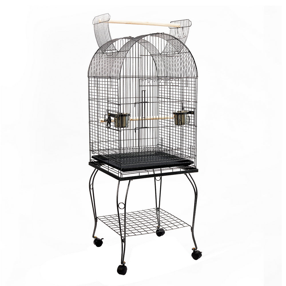 i.Pet Large Bird Cage with Perch - Black