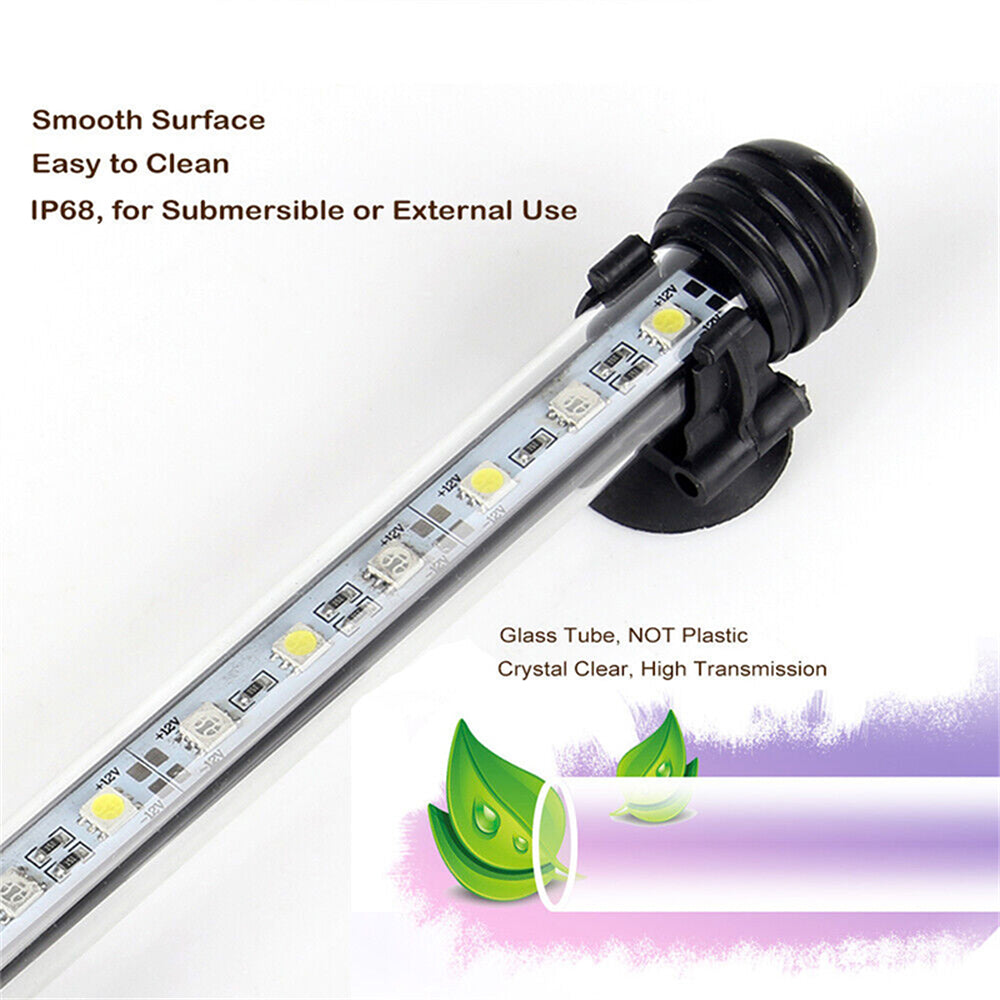 33 LED Aquarium Fish Tank LED Light Bar Lamp 58cm Pool Submersible Waterproof White Light