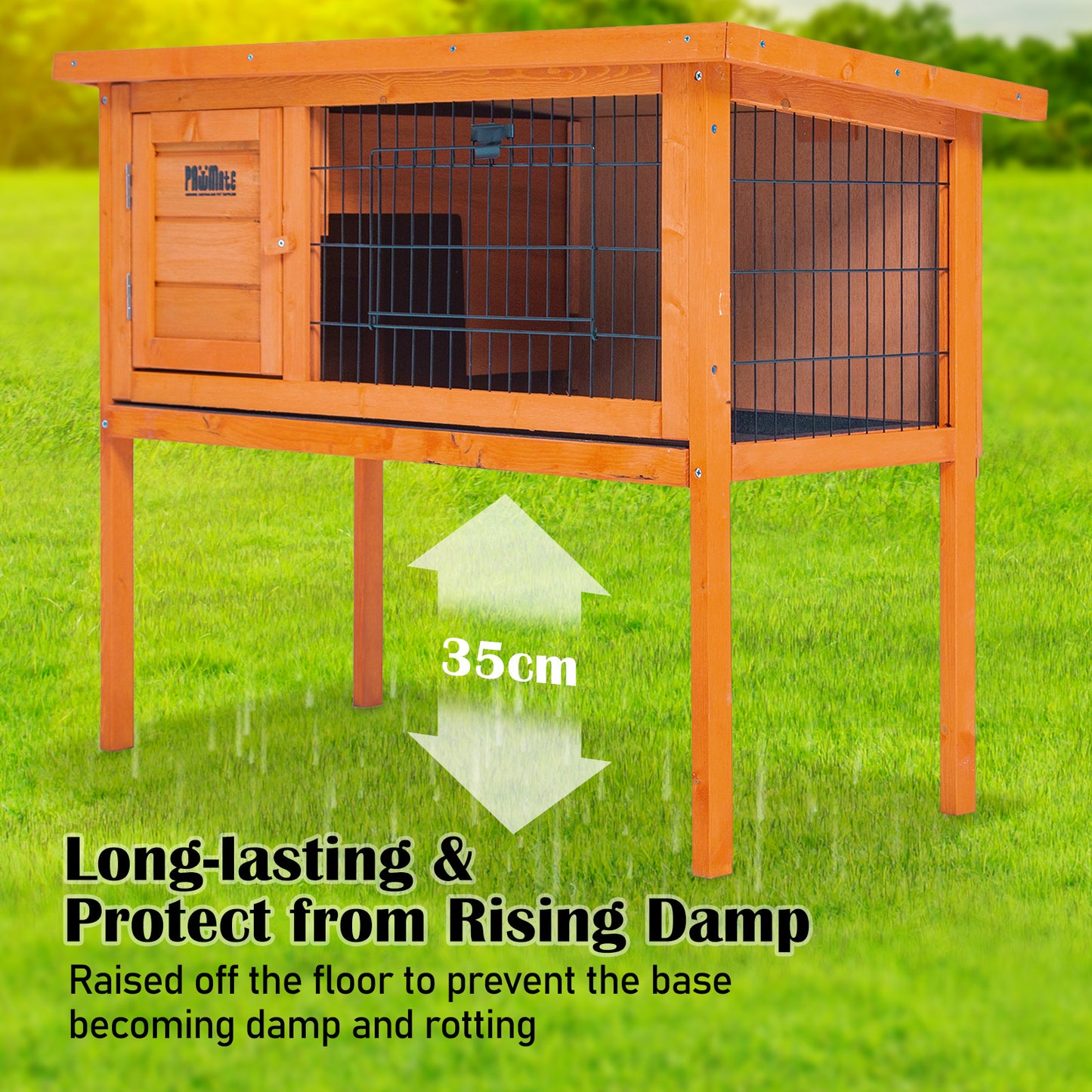 Paw Mate 91 x 45 x 70cm Rabbit Hutch Chicken Coop Free Standing Cage Run