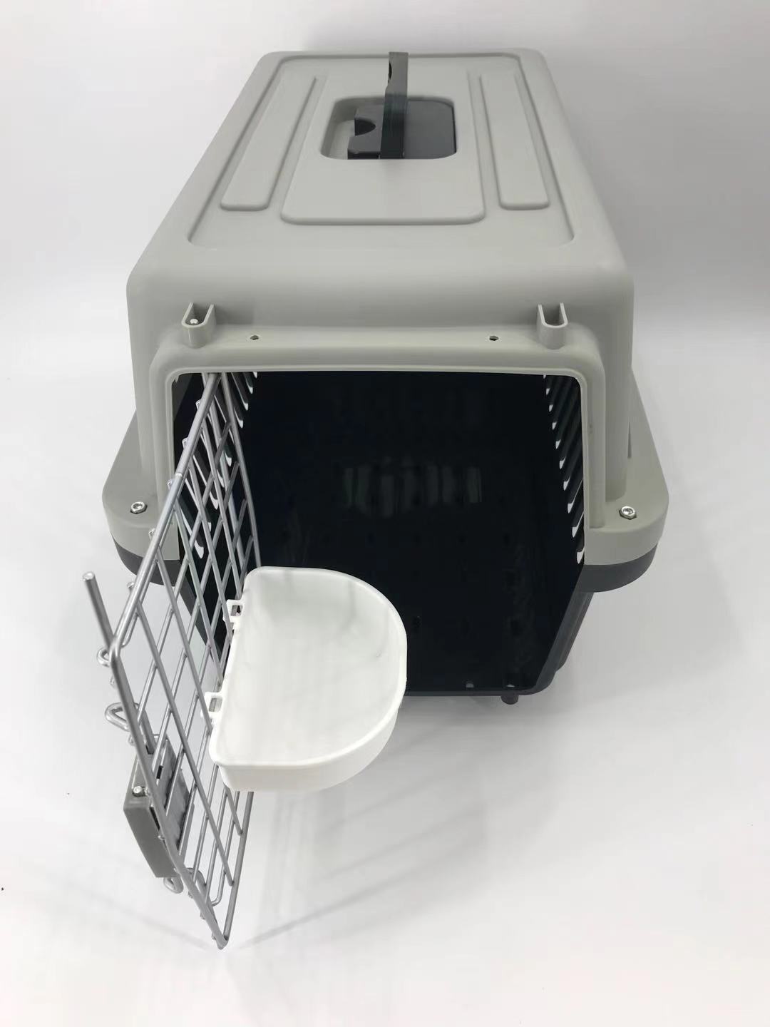 YES4PETS Medium Dog Cat Crate Pet Carrier Airline Cage With Bowl & Tray-Black