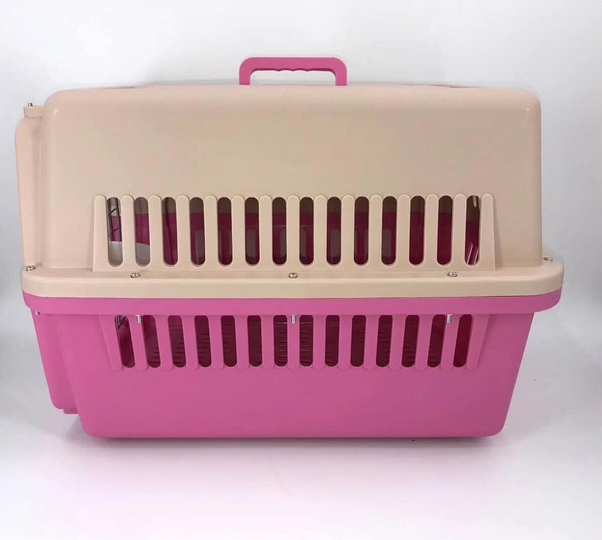 YES4PETS Pink Large Dog Puppy Cat Crate Pet Carrier Cage W Tray, Bowl & Removable Wheels
