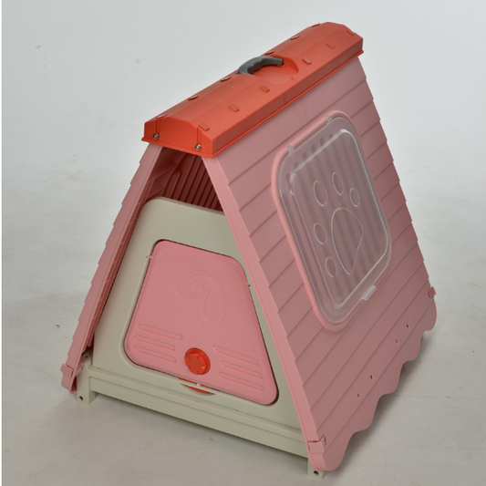 YES4PETS Small Foldable Plastic Pet Dog Puppy Cat House Kennel Pink
