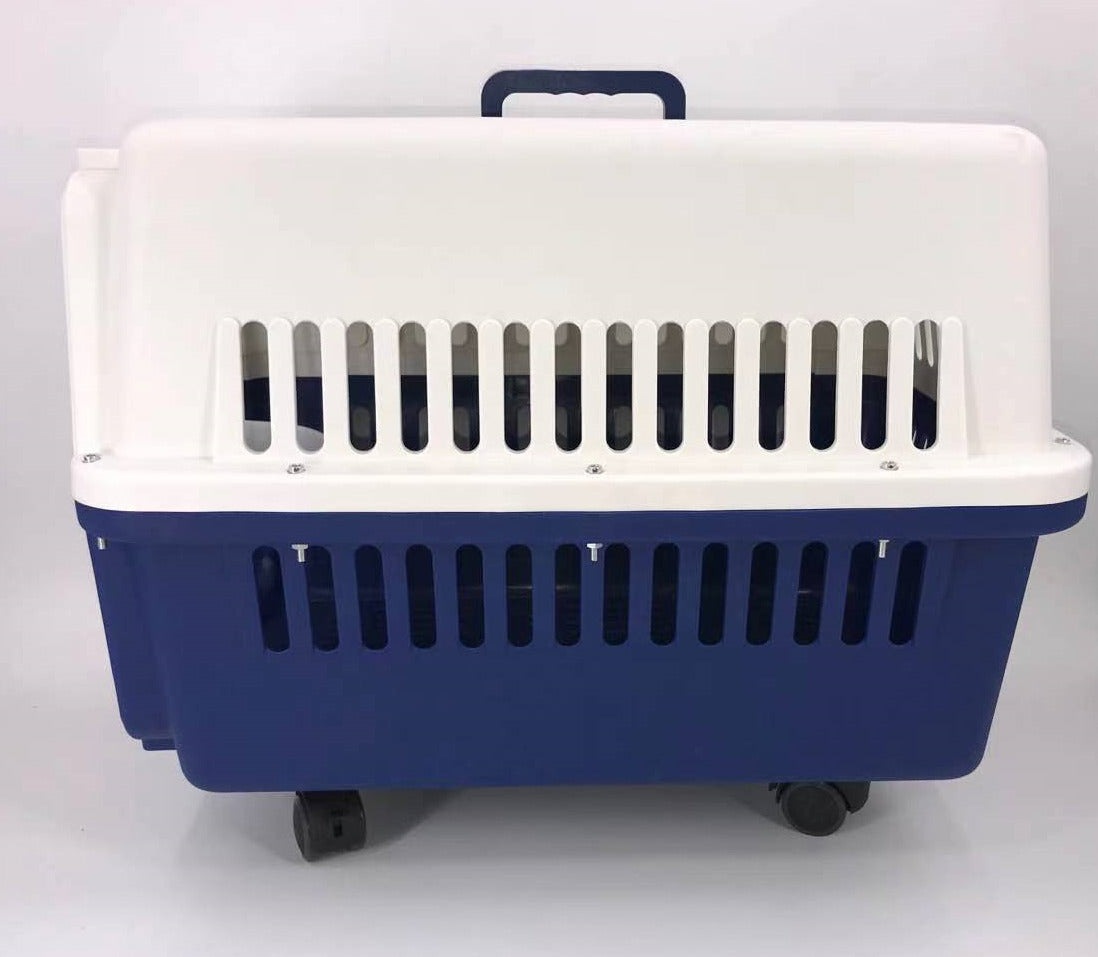 YES4PETS XL Dog Puppy Cat Crate Pet Rabbit Parrot Airline Carrier Cage W Bowl Tray & Wheel 72x53x53cm