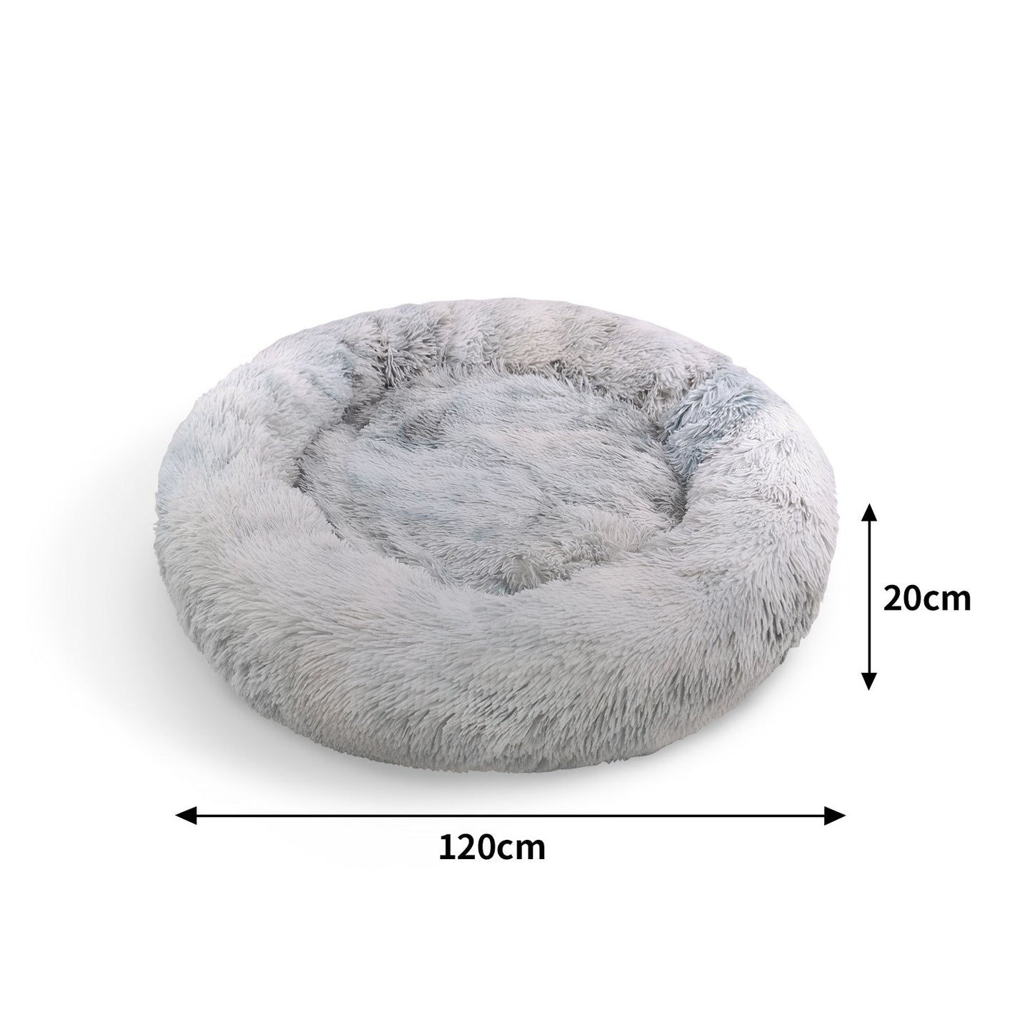 Pawfriends Dog Cat Pet Calming Bed Washable ZIPPER Cover Warm Soft Plush Round Sleeping 120cm