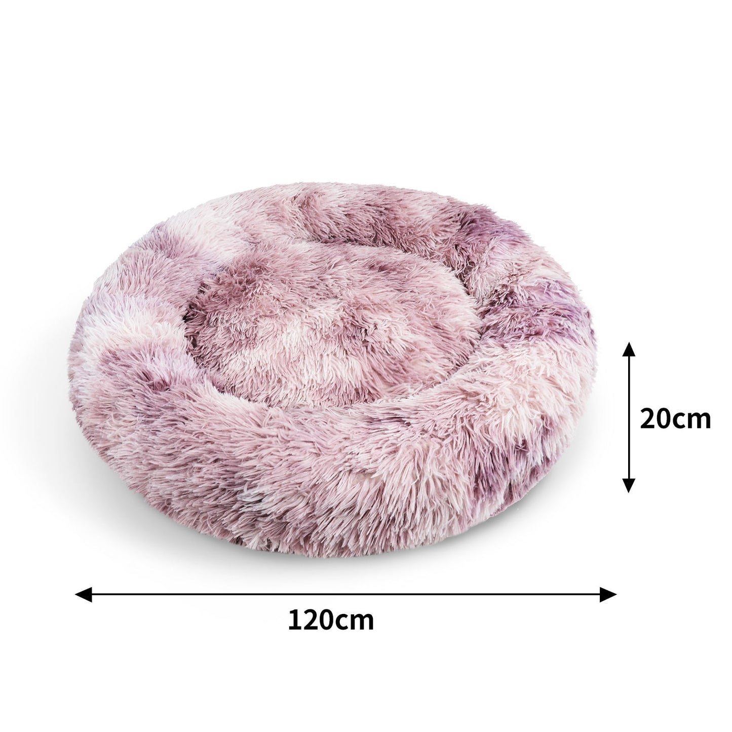 Pawfriends Dog Cat Pet Calming Bed Warm Soft Plush Round Nest Comfy Sleeping Cave MEL 120cm
