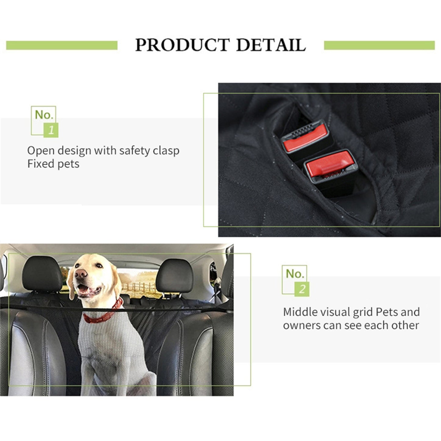 Pawfriends Pet Seat Cover for Dogs Car Back Seat Anti Dirty Waterproof Pet Hammock Mat-L