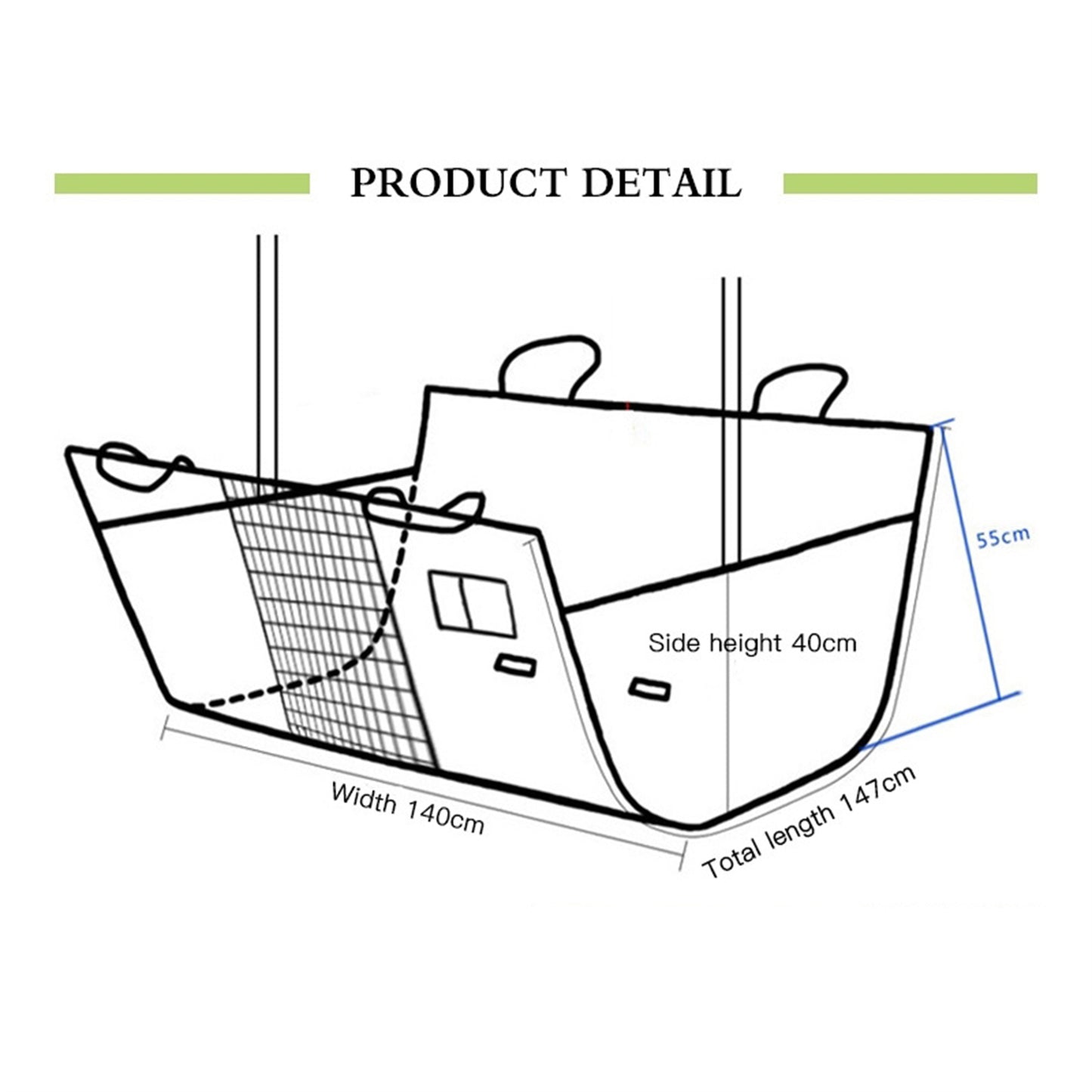 Pawfriends Pet Seat Cover for Dogs Car Back Seat Anti Dirty Waterproof Pet Hammock Mat-L