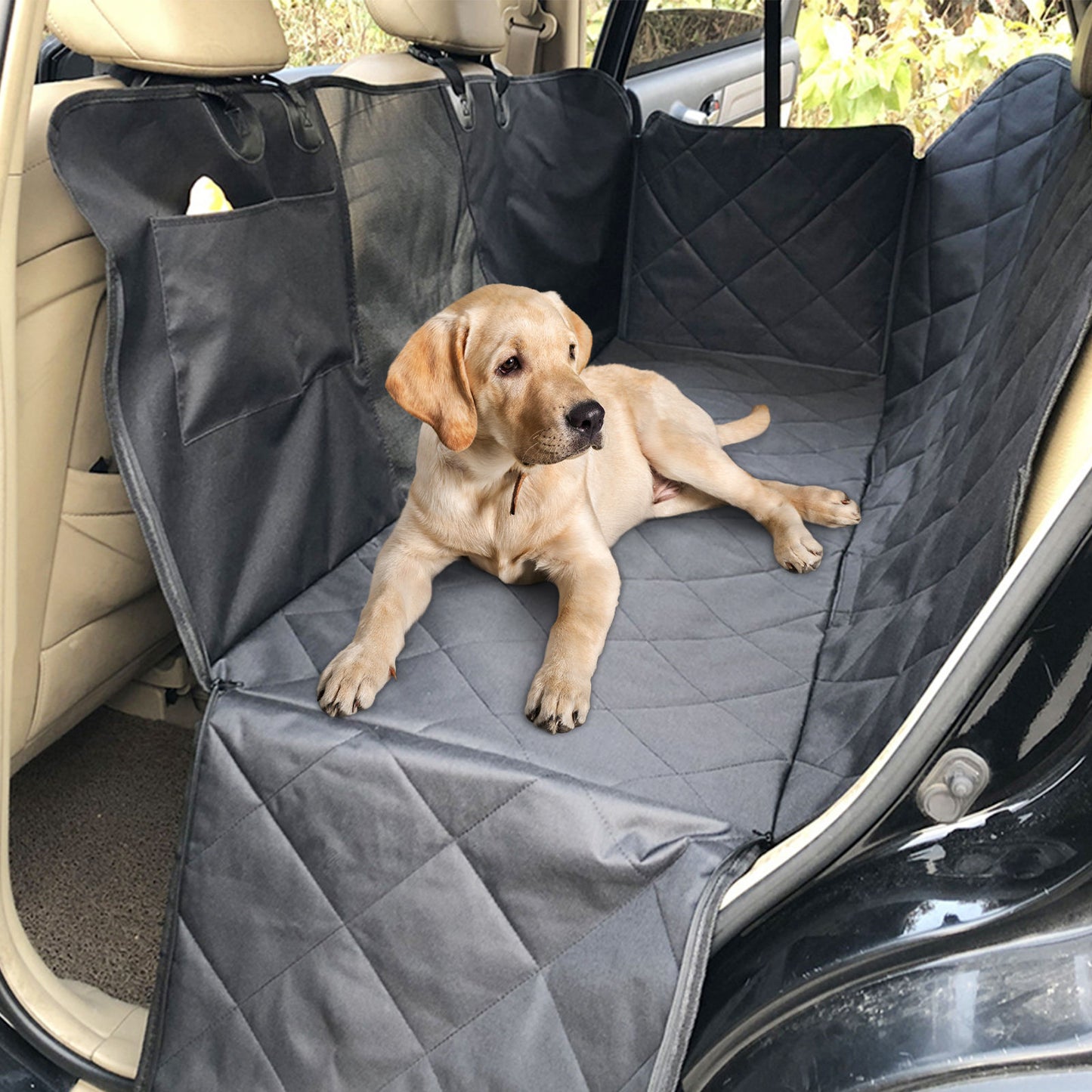 Pawfriends Pet Seat Cover for Dogs Car Back Seat Anti Dirty Waterproof Pet Hammock Mat-L