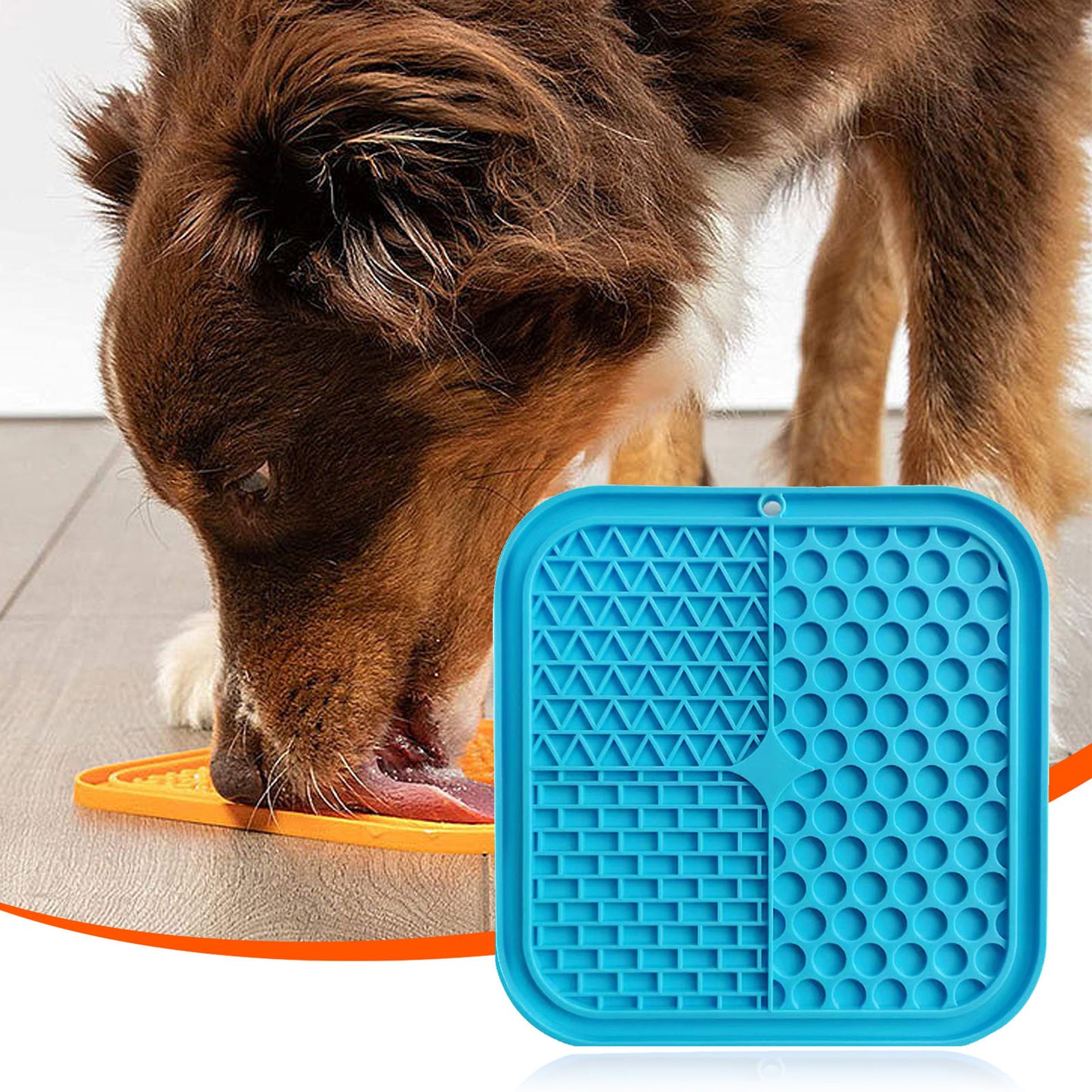 Pawfriends 3in1 Silicone Pet Lick Mat Cat Puppy Dog Slow Feeder Grooming Helper Mat Blue