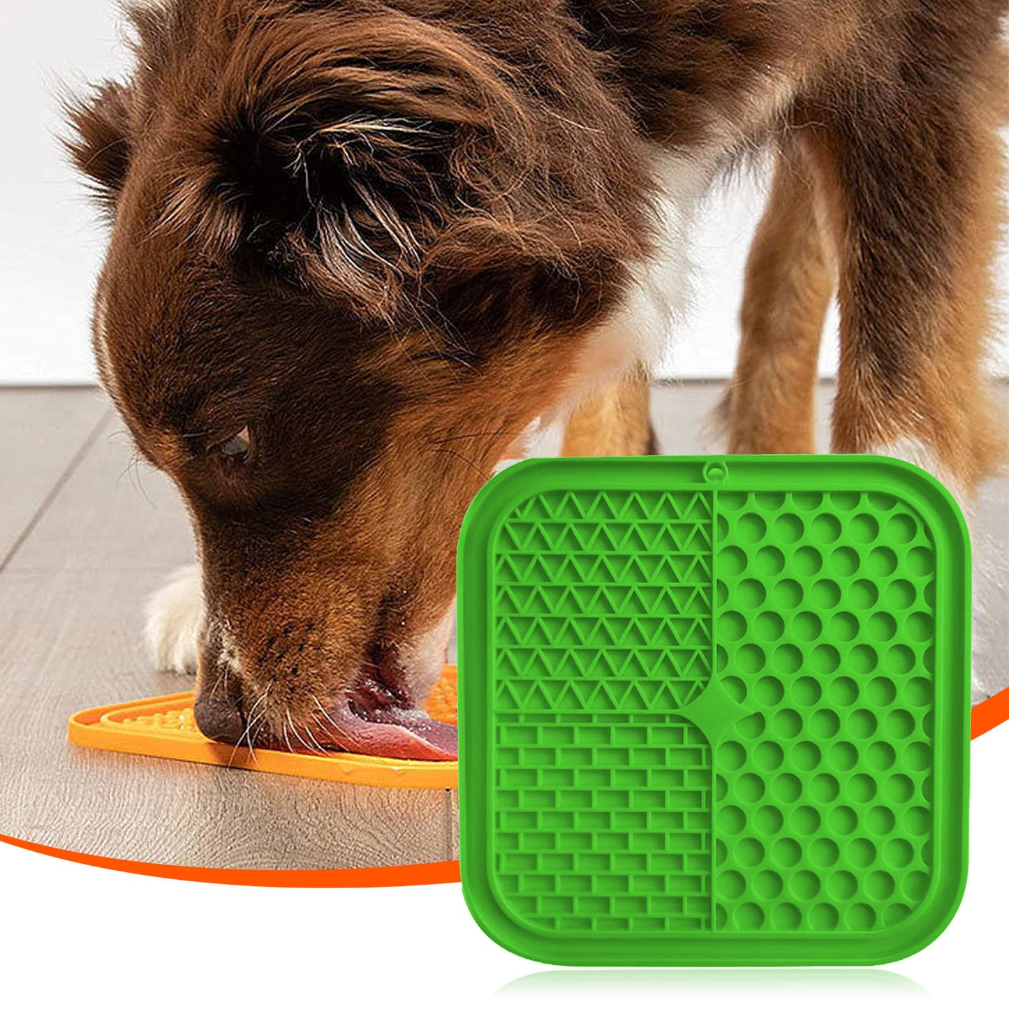 Pawfriends 3in1 Silicone Pet Lick Mat Cat Puppy Dog Slow Feeder Grooming Helper Mat Green