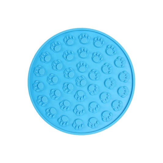 Pawfriends Silicone Dog Cat Pet Licking Pad Anti-Anxiety Slow-Feeding Licking Pad Blue