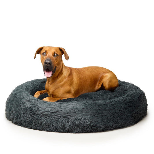 Fur King Nap Time" Calming Dog Bed - XL -Grey"
