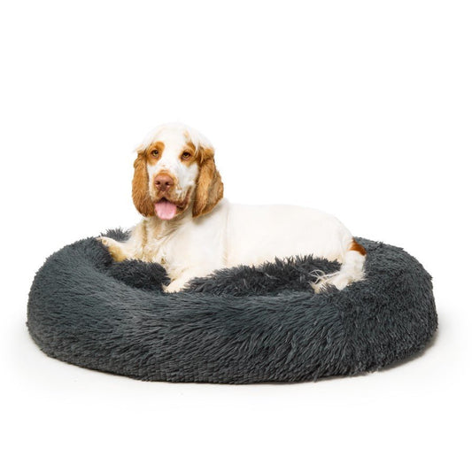 Fur King Nap Time" Calming Dog Bed - Medium - Grey"