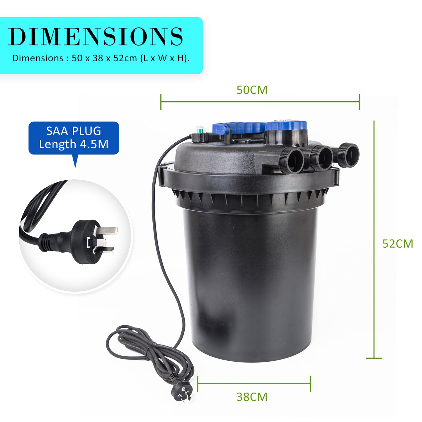 Dynamic Power Combo Aquarium Garden Filter 10000L/H + Submersible Water Pump 10000L/H