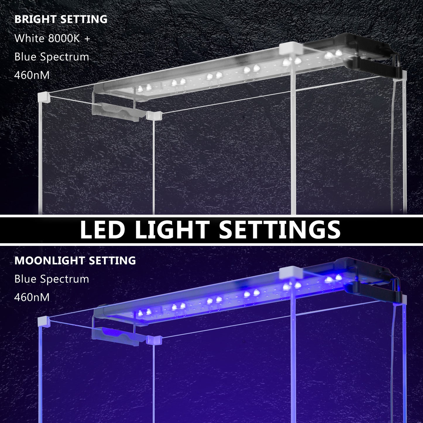 Dynamic Power 11W Aquarium Blue White LED Light for Tank 50-70cm