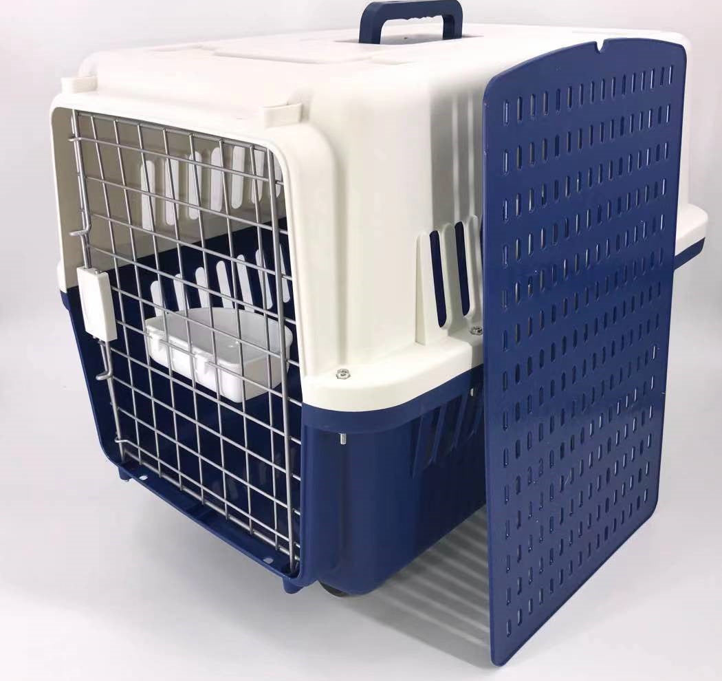 YES4PETS XL Dog Puppy Cat Crate Pet Rabbit Parrot Airline Carrier Cage W Bowl Tray & Wheel  72x53x53cm