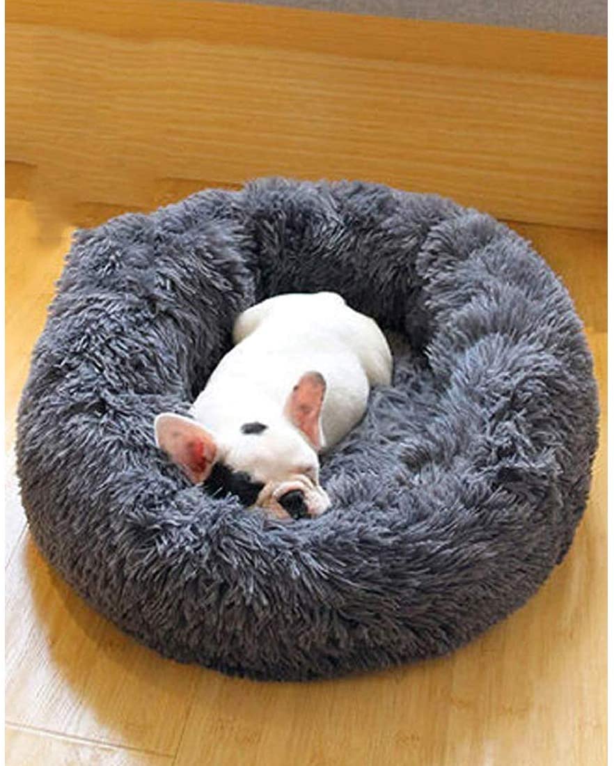 Soft Dog Bed Round Washable Plush Pet Kennel Cat Bed Mat Sofa Small 50cm