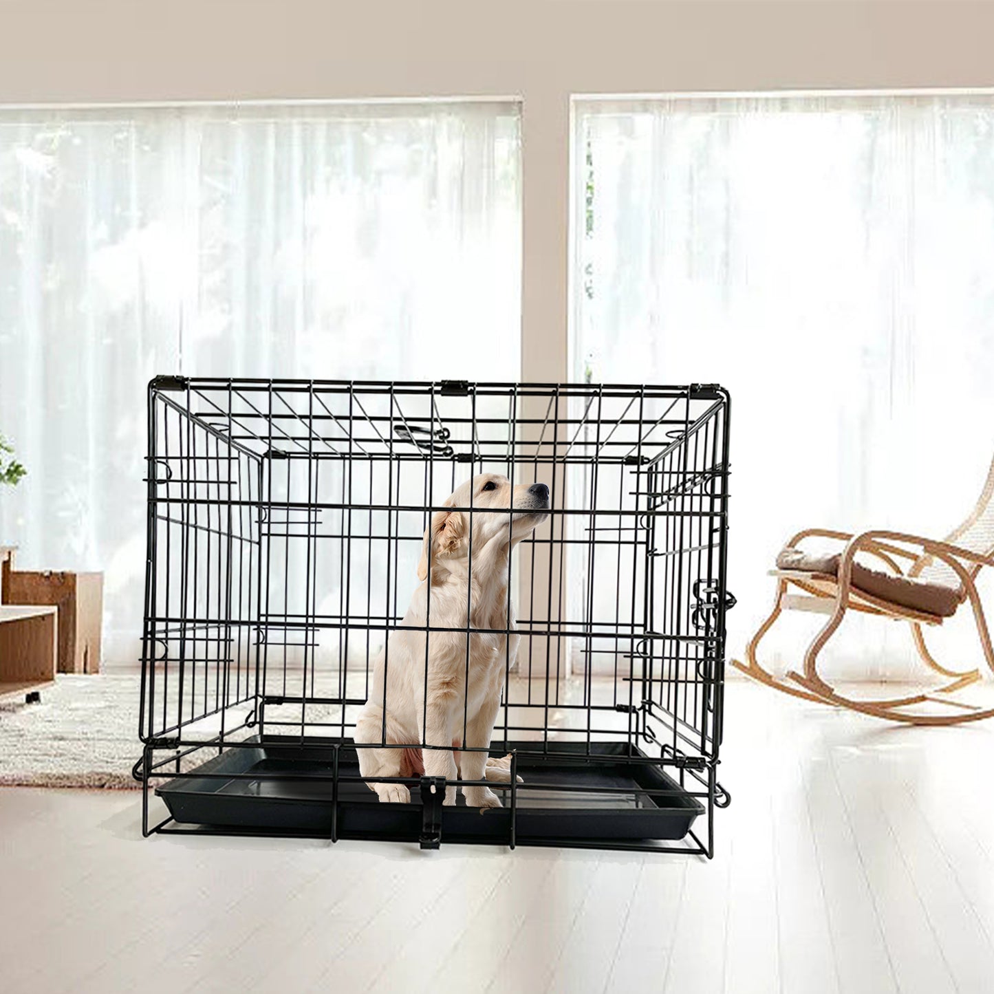 42 Pet Dog Cage Kennel Metal Crate Enlarged Thickened Reinforced Pet Dog House"